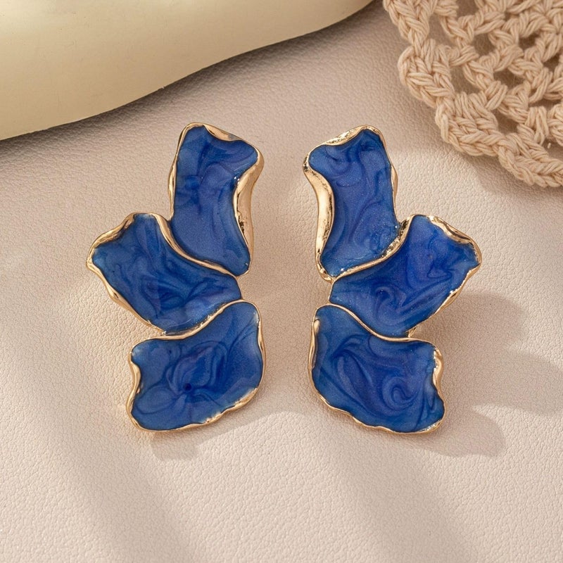 EXPHAIN Irregular Petal Earring For Women Stainless Steel Unique Statement Flower Dangle Earrings Trendy Jewelry Gift - Image 3